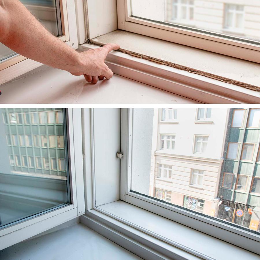 Ikkunoiden tiivisteet on syytä vaihtaa säännöllisesti. Pihla Huoltopalvelu hoitaa tiivisteiden vaihdon kätevästi.